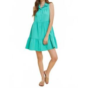 NEW HEYSON in the breeze button down dress in jade